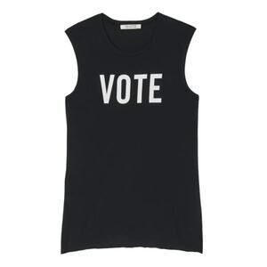 Nili Lotan VOTE Tank Crew Neck Limited Edition Tank Top Women's Size Large Black